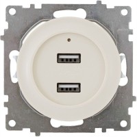 Розетка USB двойная встраиваемая Onekeyelectro, с подсветкой, цвет бежевый