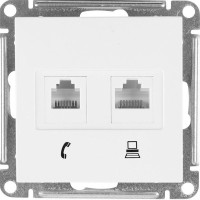 Телефонная/компьютерная розетка встраиваемая Schneider Electric W59 RJ11, цвет белый
