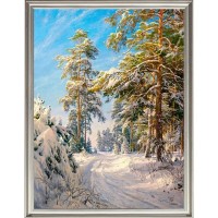 Картина на холсте Русская коллекция Сосновый лес зимой БС-х44, 68х88 см