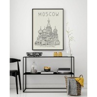 Плакат "34;Просто Постер "34; Зарисовки Москвы 90x120 в подарочном тубусе 487236412101