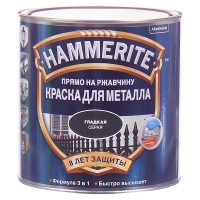 Краска по металлу Hammerite гладкая, 2.2 л, цвет серый