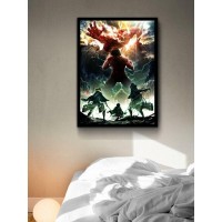 Постер "34;Просто Постер "34; Атака титанов. Нападение на стену 90x120 в подарочном тубусе Металл
