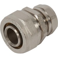 Соединитель обжимной Valtec, 32-26 мм, никелированная латунь VTm.303.N.003226