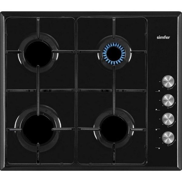 Газовая варочная панель Simfer H60Q40B470, эмалированные решетки, с автоподжигом