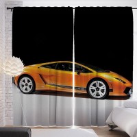 Комплект штор JoyArty Оранжевый спорткар p_809, 290х265 см