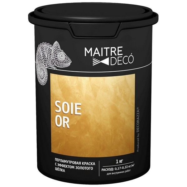Краска перламутровая Maitre Deco «Soie Or» эффект золотого шелка 1 кг