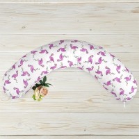 Подушка AmaroBaby для беременных Фламинго 170х25 см, холлофайбер