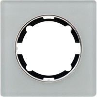 Рамка для розеток и выключателей Onekey Florence 1 пост, стекло, цвет серый
