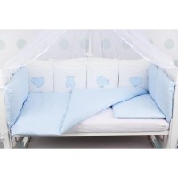 Комплект постельного белья AmaroBaby Кроха в кроватку, бязь 18 предметов