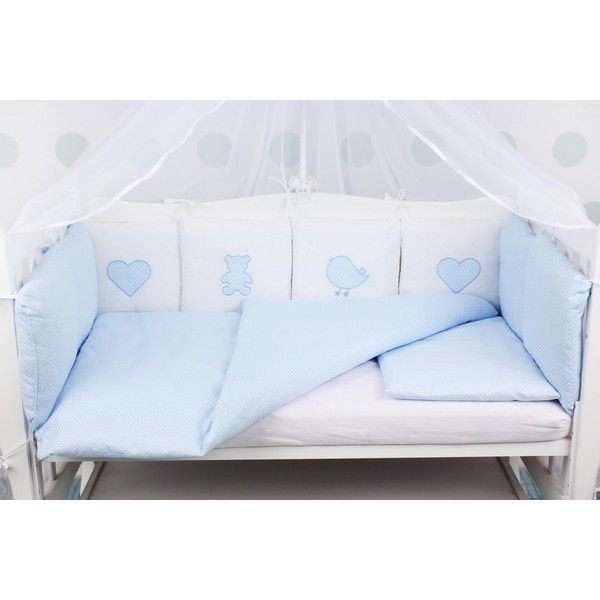 Комплект постельного белья AmaroBaby Кроха в кроватку, бязь 18 предметов