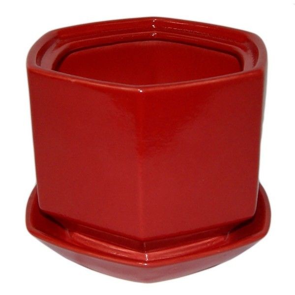 Горшок цветочный Goncar Меркурий 11x13.5x11 см v1 л керамика красный