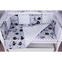 Комплект постельного белья AmaroBaby Baby Boom Котики в кроватку, бязь 3 предмета