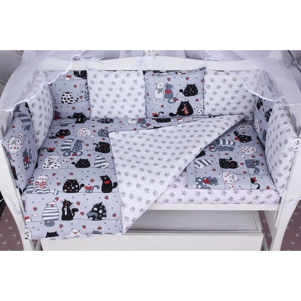 Комплект постельного белья AmaroBaby Baby Boom Котики в кроватку, бязь 3 предмета