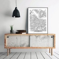 Плакат "34;Просто Постер "34; Амстердам в черно-белом 90x120 в подарочном тубусе 130733193991
