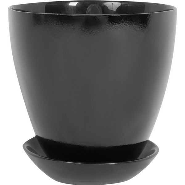 Горшок цветочный для орхидей Nina Glass o13.2 h13.2 см v0.85 л стекло чёрный