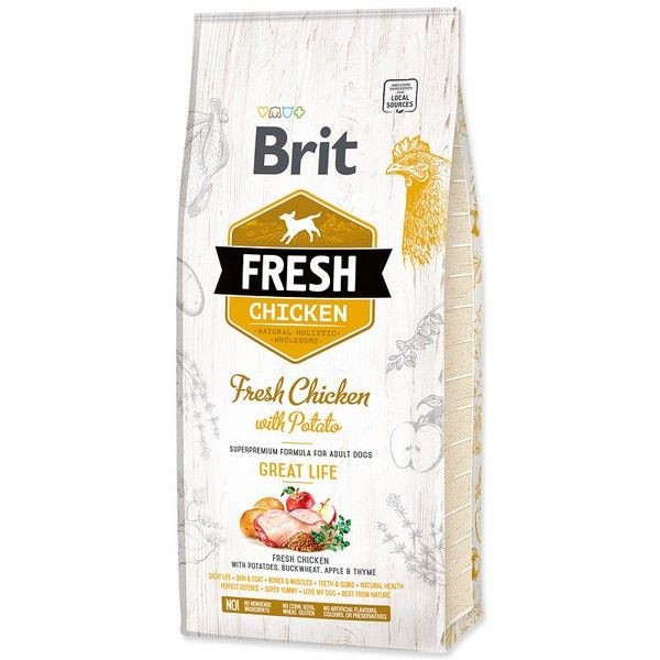 Сухой корм для собак BRIT Fresh Adult Chicken with Potato Курица Картофель 2,5 кг