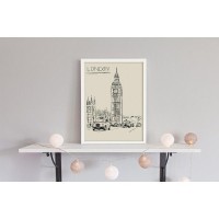 Плакат "34;Просто Постер "34; Зарисовки Лондона 90x120 в подарочном тубусе 525286430031
