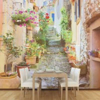 Фотообои Urban Style Улочка с цветочными горшками UST3018 300х270 см