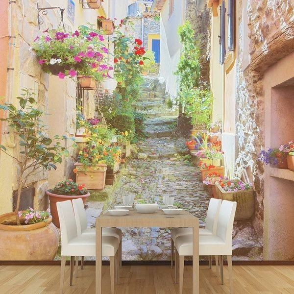 Фотообои Urban Style Улочка с цветочными горшками UST3018 300х270 см