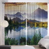 Комплект штор JoyArty Лесное озеро у гор p_8362, 290х265 см