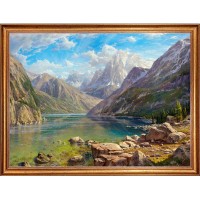 Картина на холсте Русская коллекция Озеро в горах БС-х34, 68х88 см