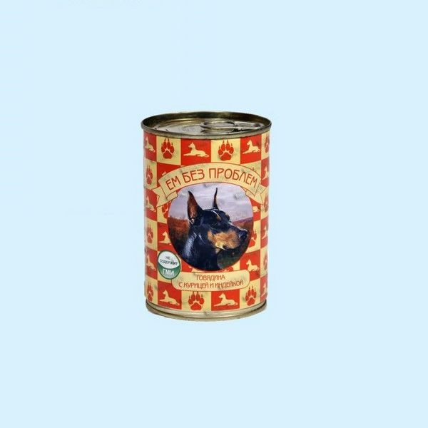 Консервы для собак ЕМ БЕЗ ПРОБЛЕМ Говядина с курицей и индейкой 410 г