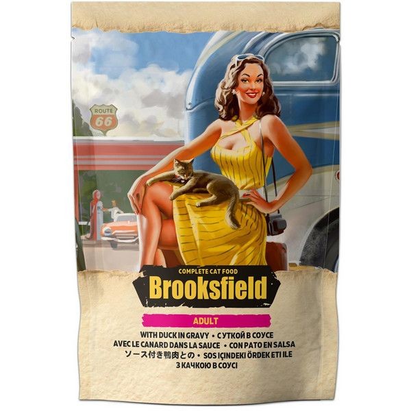 Пауч BROOKSFIELD Adult Cat Duck для кошек Утка в соусе 85гр х 22 шт