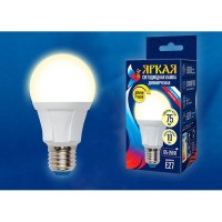 Лампа светодиодная Uniel Яркая Dimmable E27 груша 850 Лм 10 Вт теплый белый (желтый)