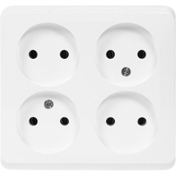 Розетка четверная накладная Schneider Electric Этюд без заземления, цвет белый