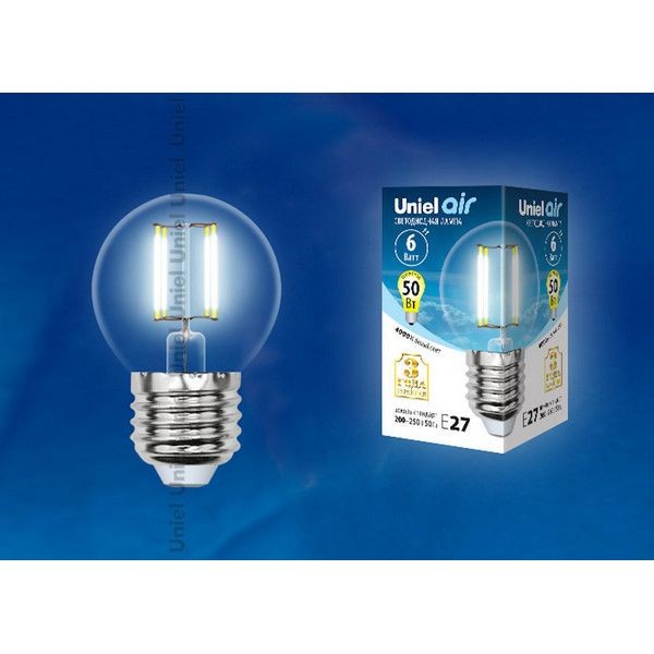 Светодиодная лампочка Uniel LED-G45-6W AIR UL-00002208